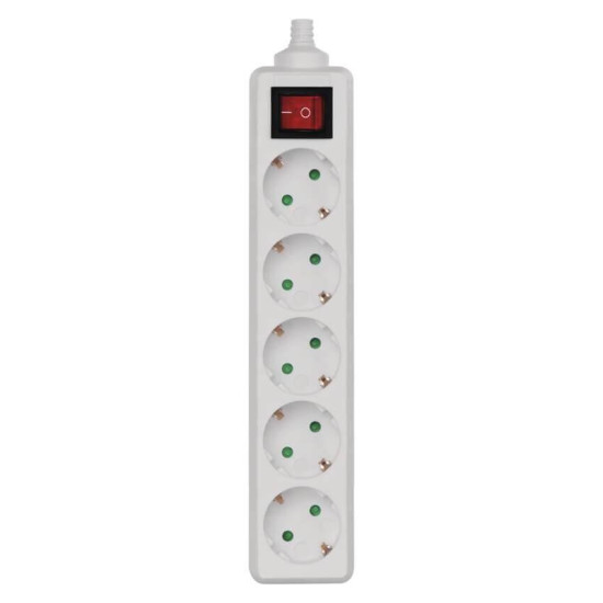Emos Steckdosenadapter 5-fach ohne Kabel mit Schalter Weiß P1520