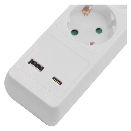 Emos Steckdosenleiste 5-fach mit Schalter USB-A+USB-C 3m Weiß P1523CU
