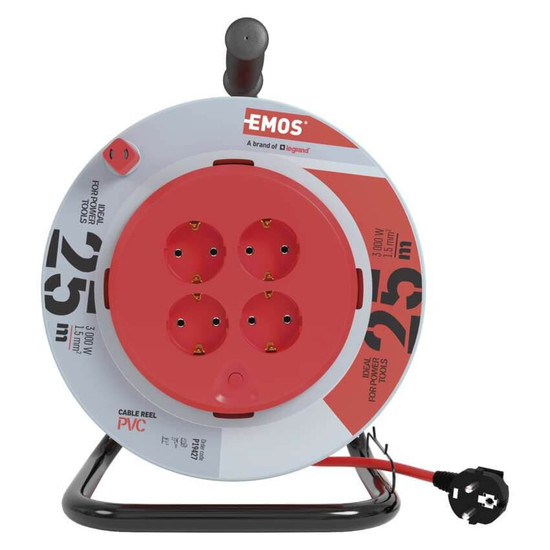 Emos Kabeltrommel mit fester Mitte 4-fach 25m PVC P19427