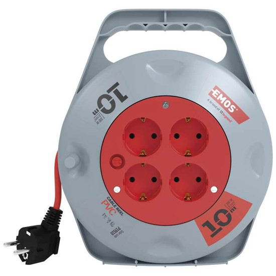 Emos Kabeltrommel 4-fach 10m 1,0mm² PVC P19510