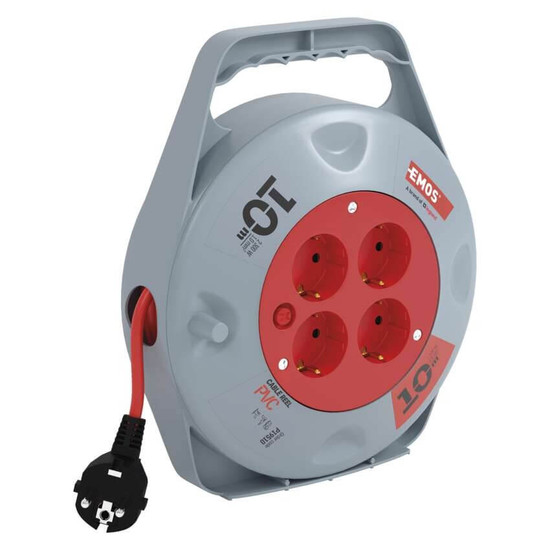 Emos Kabeltrommel 4-fach 10m 1,0mm² PVC P19510