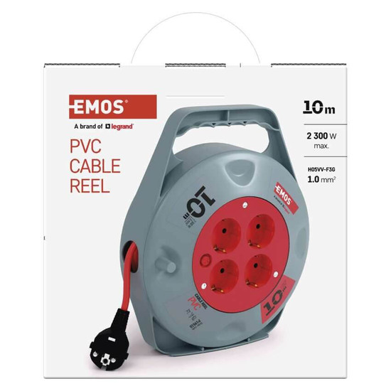Emos Kabeltrommel 4-fach 10m 1,0mm² PVC P19510
