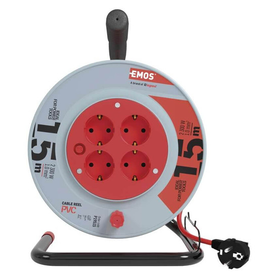 Emos Kabeltrommel 4-fach 15m 1,0mm² PVC P19515
