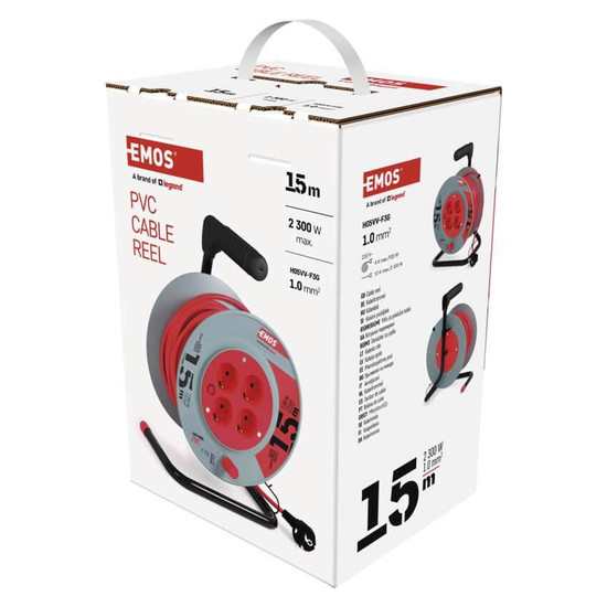 Emos Kabeltrommel 4-fach 15m 1,0mm² PVC P19515