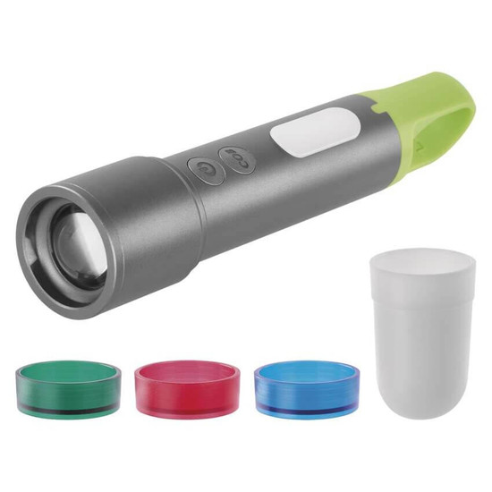 Emos LED Akku-Taschenlampe 600lm Grau-grün Aluminium P3118
