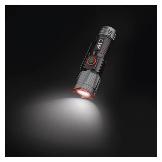 Emos LED Akku-Taschenlampe 300lm Schwarz Metallicgrau Aluminium P3120