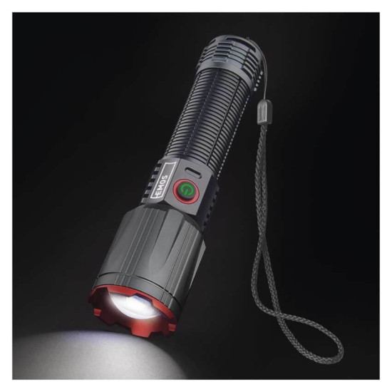 Emos LED Akku-Taschenlampe 3000lm Schwarz Metallicgrau Aluminium P3122