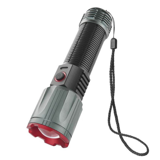 Emos LED Akku-Taschenlampe 3000lm Schwarz Metallicgrau Aluminium P3122
