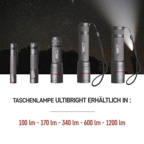 Emos LED Akku-Taschenlampe 1200lm Grau Aluminium P3190
