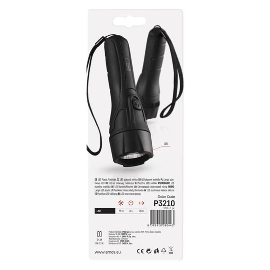 Emos LED Taschenlampe 55lm Schwarz P3210