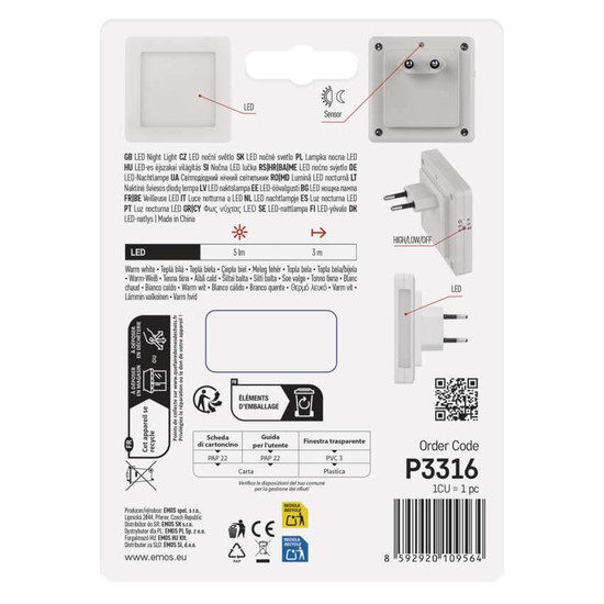 Emos LED Nachtlicht 0,4W warmweiss Bewegungsmelder P3316