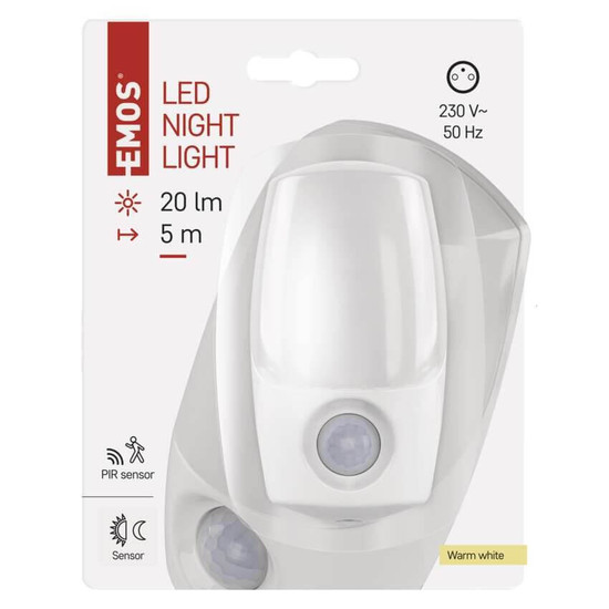 Emos LED Nachtlicht 0,8W warmweiss Bewegungsmelder P3318