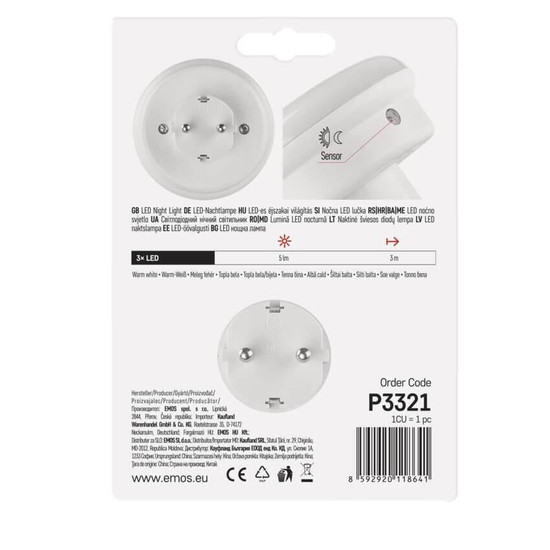 Emos LED Nachtlicht 5lm warmweiss Bewegungsmelder P3321