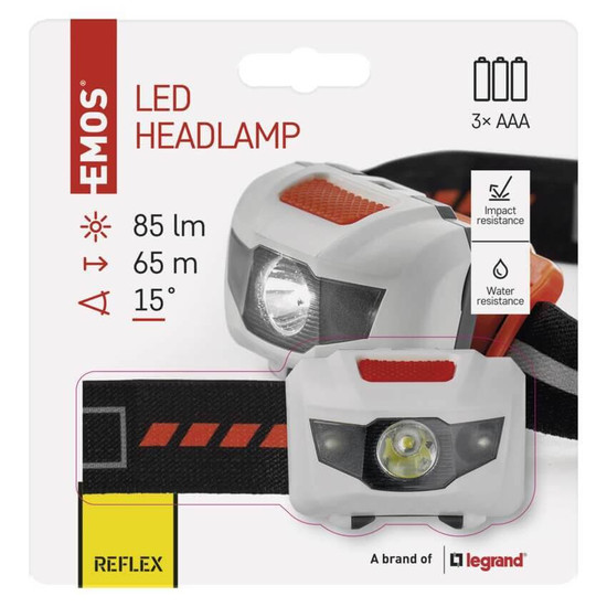 Emos LED Stirnlampe 100lm Weiß-orange P3521