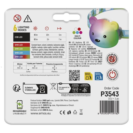 Emos LED Stirnlampe 100lm Akku Weiß P3543