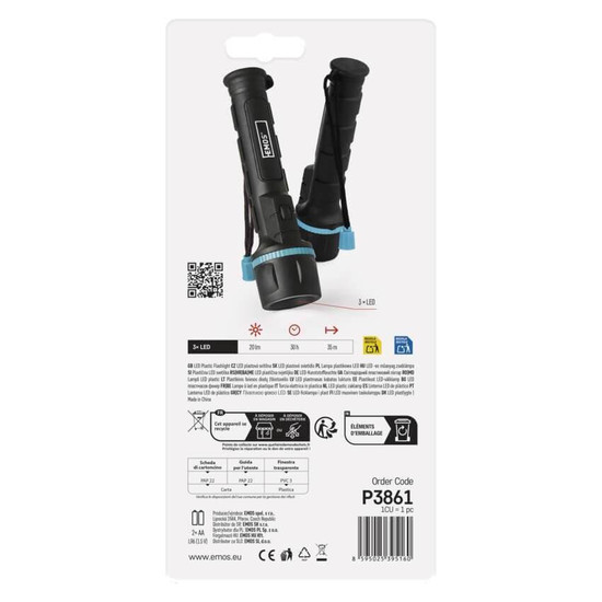 Emos LED Taschenlampe 20lm Schwarz-blau P3861