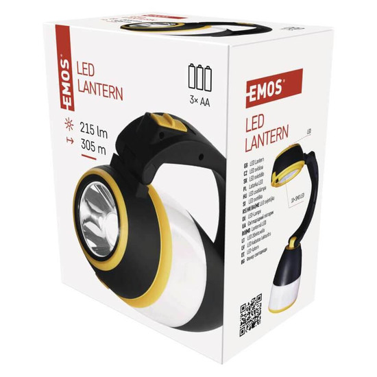 Emos LED Campinglaterne 215lm Schwarz-gelb P4008