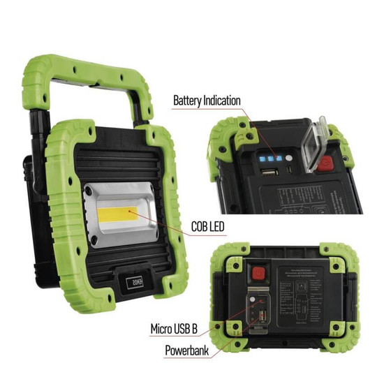 Emos LED Arbeitsleuchte 1000lm Akku Schwarz-grün P4533