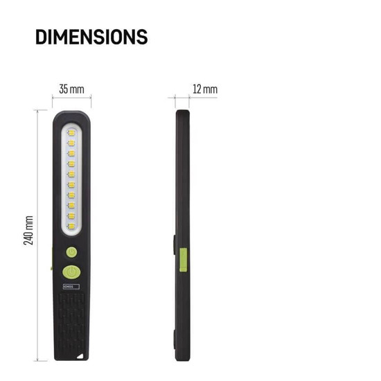 Emos LED Arbeitsleuchte 700lm Akku Grün-schwarz P4538