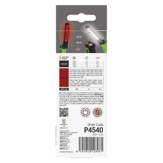 Emos LED Arbeitsleuchte 750lm Akku Grün-schwarz P4540