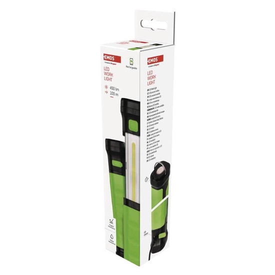 Emos LED Arbeitsleuchte 450lm Akku Grün-schwarz P4541