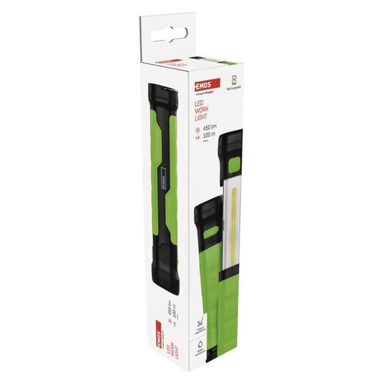 Emos LED Arbeitsleuchte 450lm Akku Grün-schwarz P4541