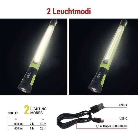 Emos LED Arbeitsleuchte 1000lm Akku Grün-schwarz P4545