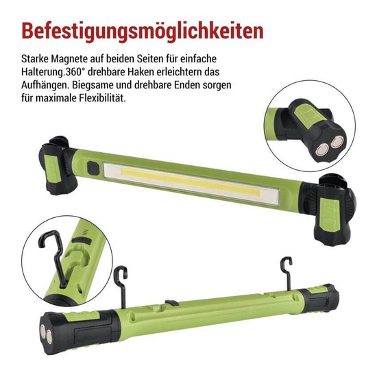 Emos LED Arbeitsleuchte 1000lm Akku Grün-schwarz P4545