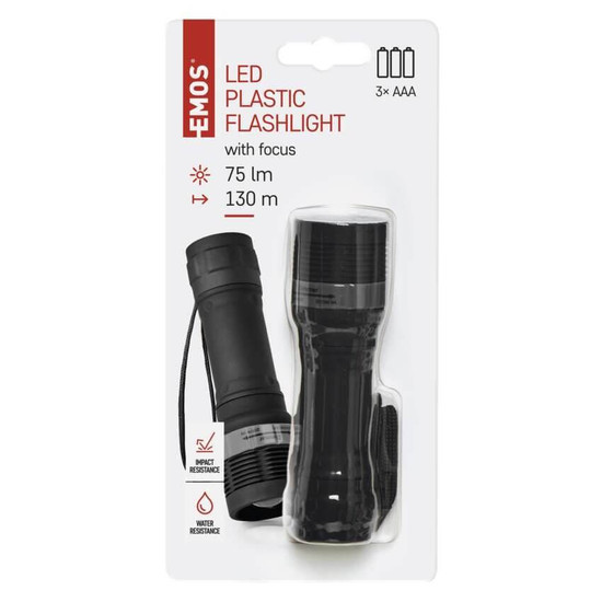 Emos LED Taschenlampe 75lm Schwarz-grau P4702