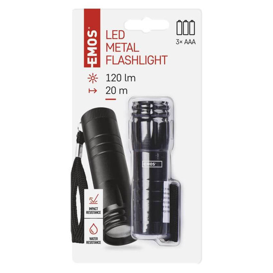 Emos LED Taschenlampe 120lm Schwarz Aluminium P4704
