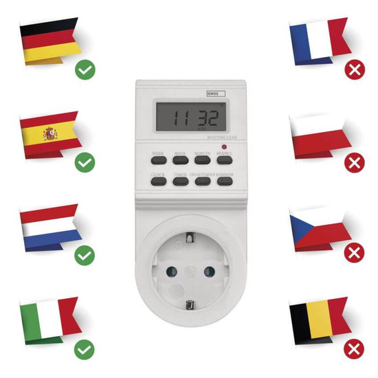 Emos Zeitschaltuhr digital TS-ED1 8 Programme P5521N