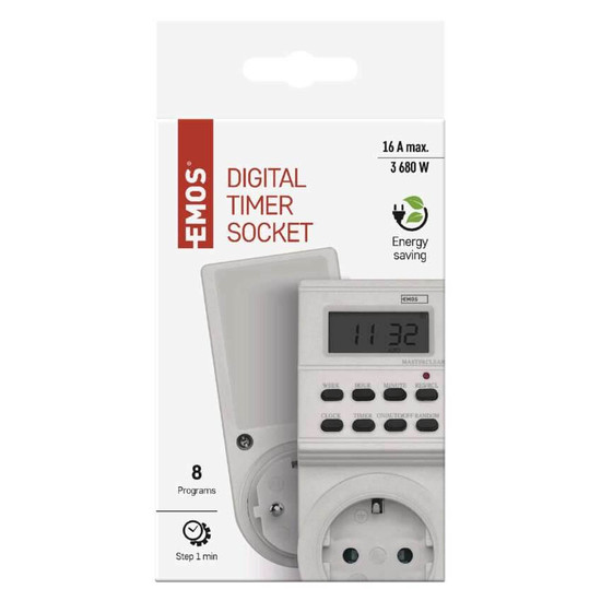 Emos Zeitschaltuhr digital TS-ED1 8 Programme P5521N
