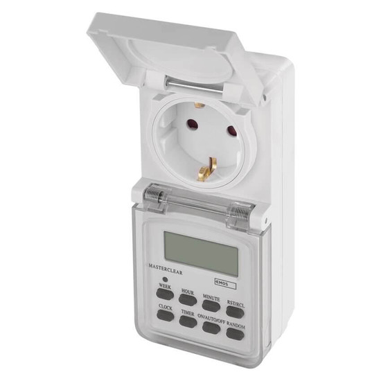 Emos Zeitschaltuhr digital IP44 für Außen 10 Programme P5525N
