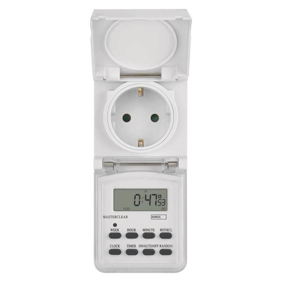 Emos Zeitschaltuhr digital IP44 für Außen 10 Programme P5525N