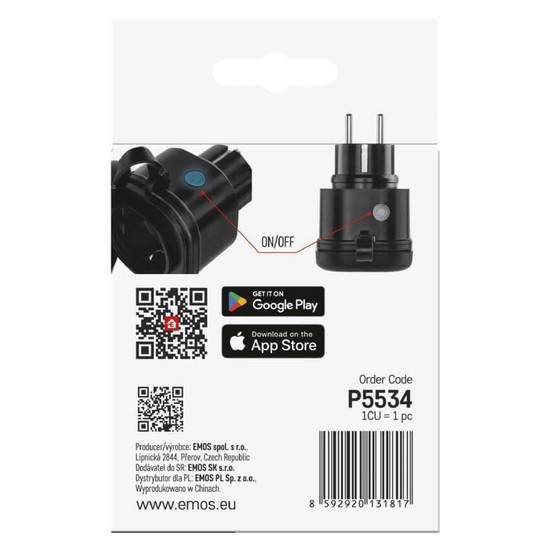 Emos GoSmart Zigbee-Steckdose GoSmart Zigbee IP44 IP-3010S P5534