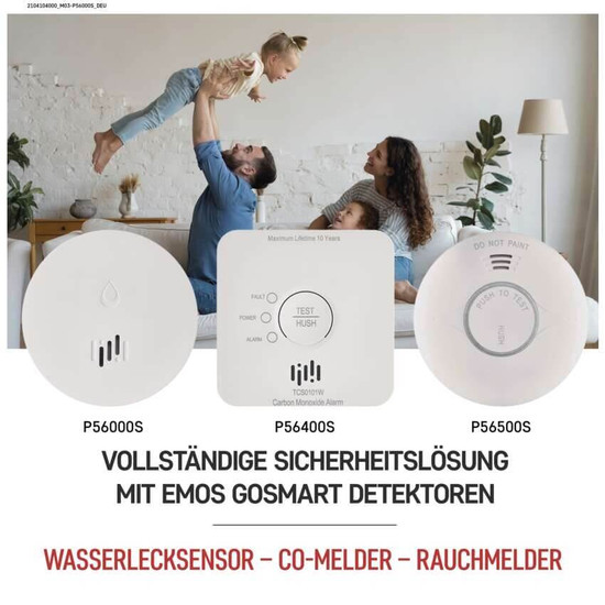 Emos GoSmart Wassermelder Wasserleckalarm ZigBee IP65 Alarmspeicher P56000S