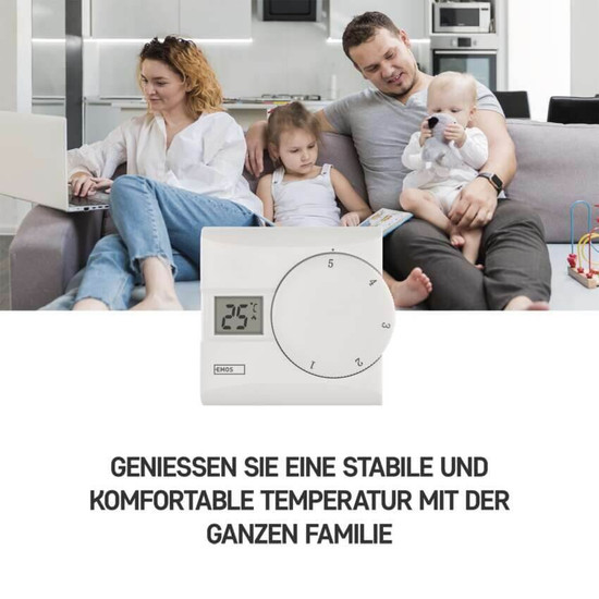 Emos Raumthermostat manuell verkabelt 5-30°C 0,4°C Hysterese P5603R