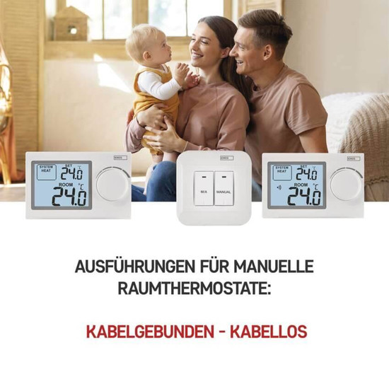 Emos Raumthermostat manuell verkabelt 5-35°C feste Hysterese P5604