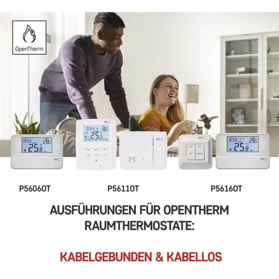 Emos Raumthermostat OpenTherm programmierbar kabellos 7-30°C 0,2°C P5611OT