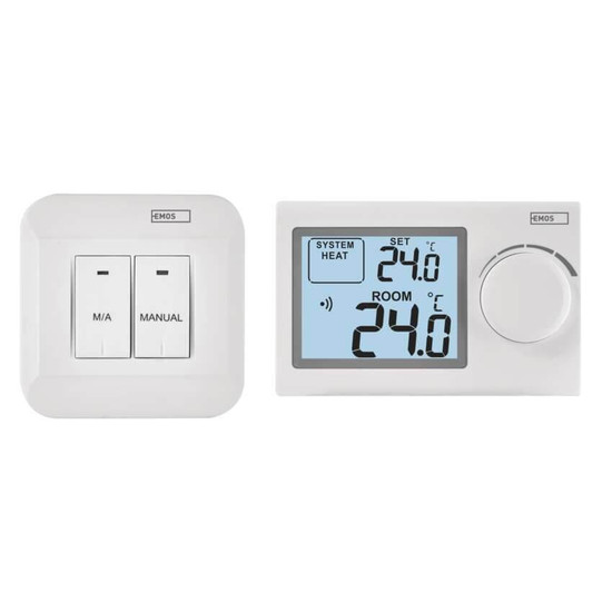 Emos Raumthermostat manuell kabellos 5-35°C feste Hysterese P5614