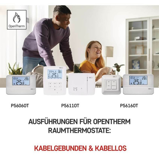 Emos Raumthermostat OpenTherm programmierbar kabellos 5-35°C P5616OT