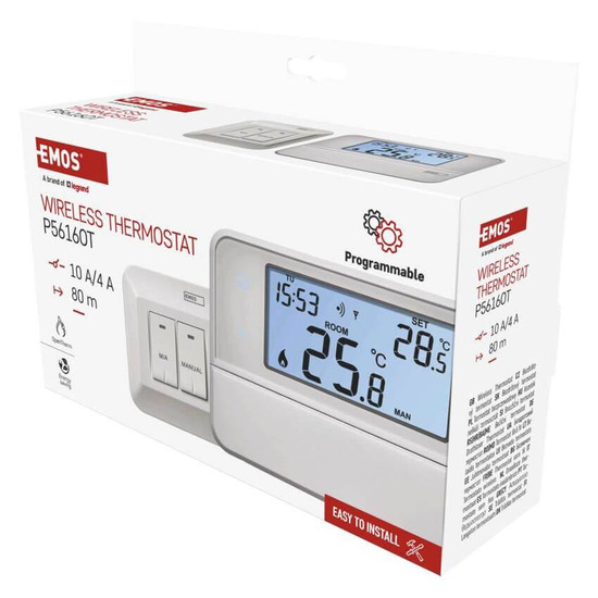 Emos Raumthermostat OpenTherm programmierbar kabellos 5-35°C P5616OT