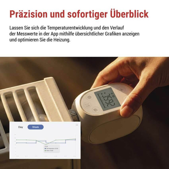 Emos Heizkörperthermostat GoSmart ZigBee 5-30°C mit Frostschutz P5631S