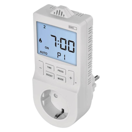 Emos Steckdosenthermostat GoSmart 2in1 WiFi digitale Zeitschaltuhr Schutzkontakt P56601SH