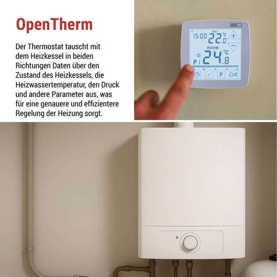 Emos Raumthermostat OpenTherm programmierbar verkabelt Fußbodenheizung P56A01