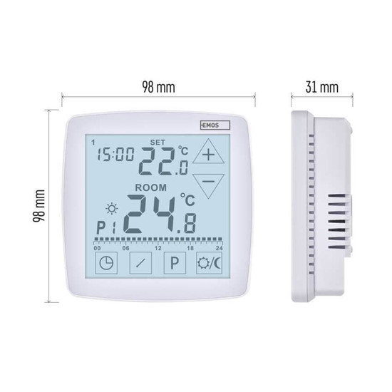 Emos Raumthermostat OpenTherm programmierbar verkabelt 7-30°C P56A02