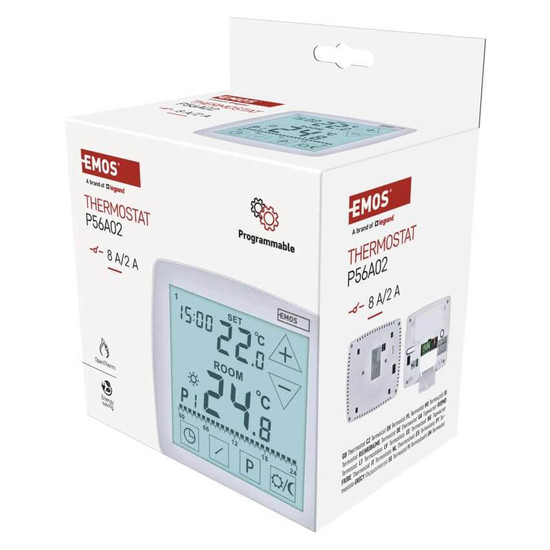 Emos Raumthermostat OpenTherm programmierbar verkabelt 7-30°C P56A02
