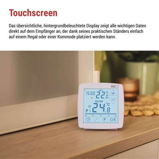 Emos Raumthermostat OpenTherm programmierbar kabellos 7-30°C 0,1°C P56A11
