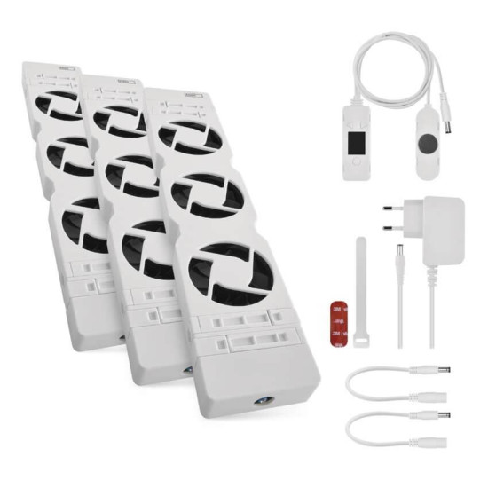 Emos Heizkörperventilator TRIO 3 Lüfter 36m³/h Weiß P56PR3