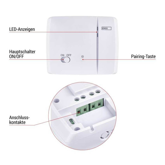 Emos Raumthermostat GoSmart WiFi programmierbar kabellos 7-30°C P56S11